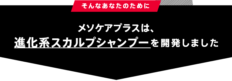 そんなあなたのためにメソケアプラスは、進化系スカルプシャンプーを開発しました